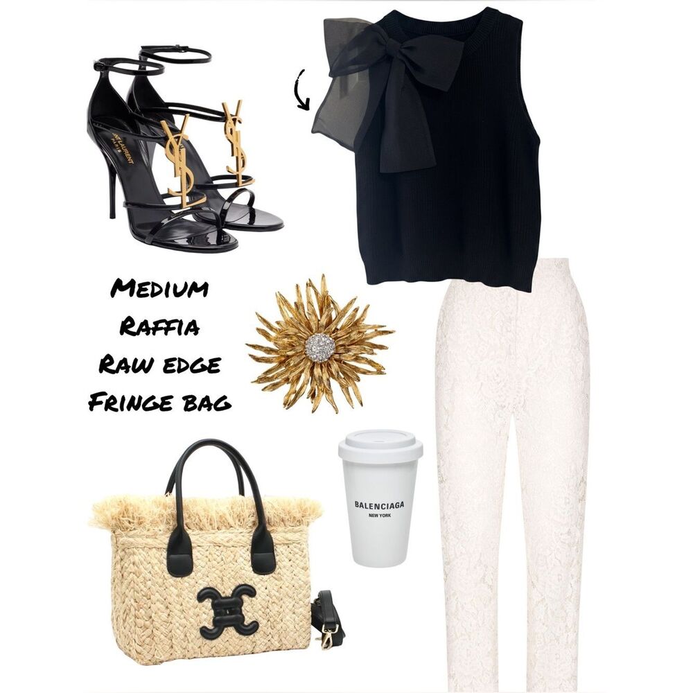 LAST ONE -NEW DROP- Medium Raffia Fringe Tote From Paris